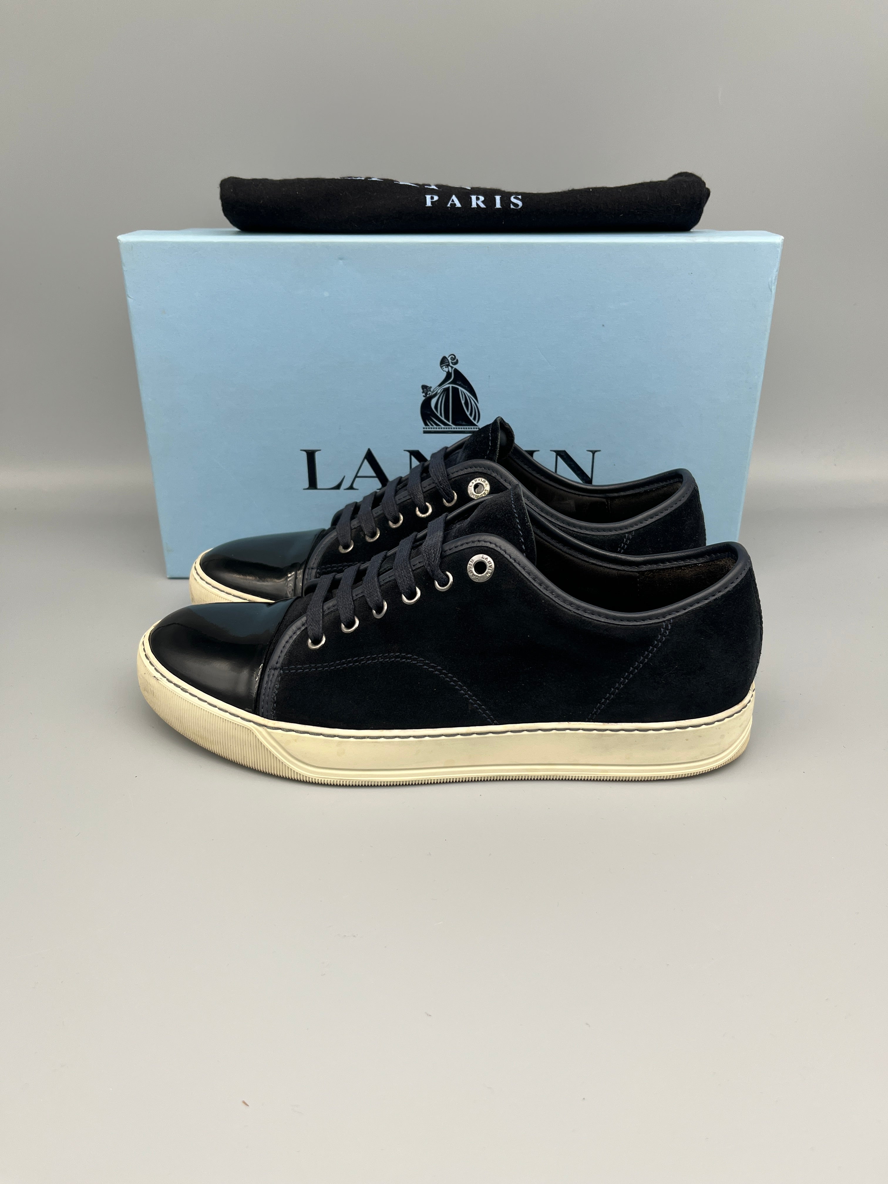 Lanvin Dbb1 Patent Cap Toe Sneaker Navy | 42