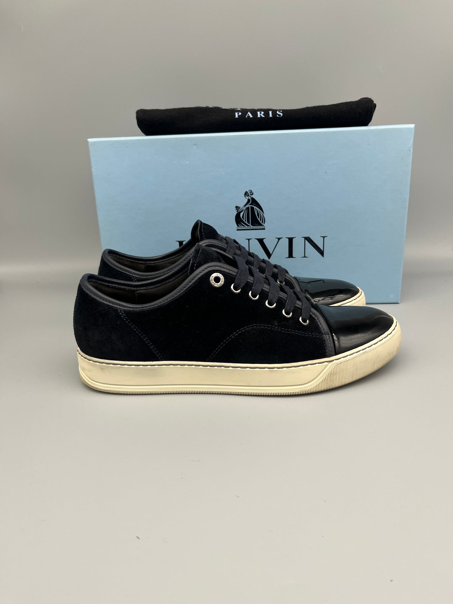 Lanvin Dbb1 Patent Cap Toe Sneaker Navy | 42
