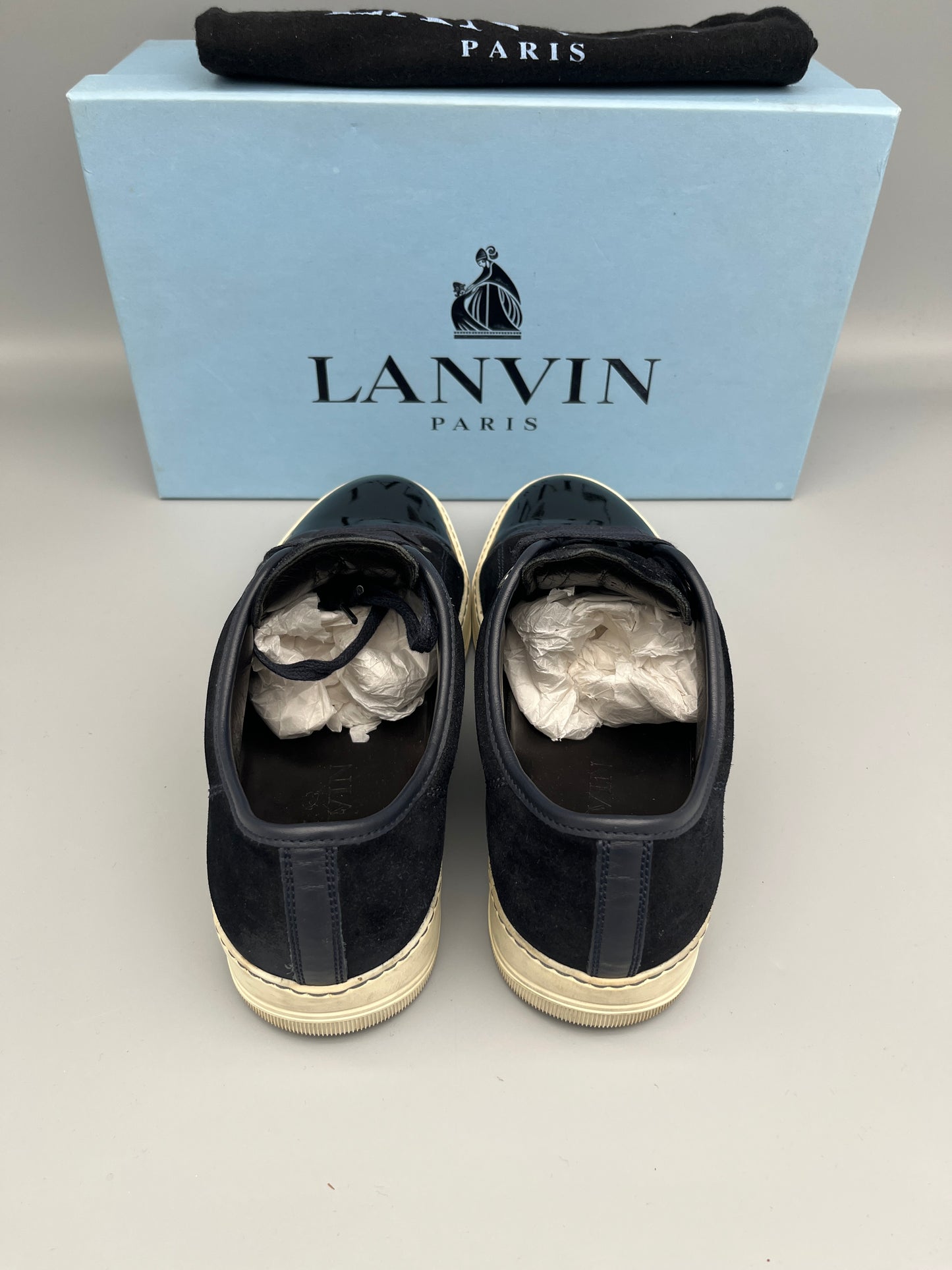 Lanvin Dbb1 Patent Cap Toe Sneaker Navy | 42