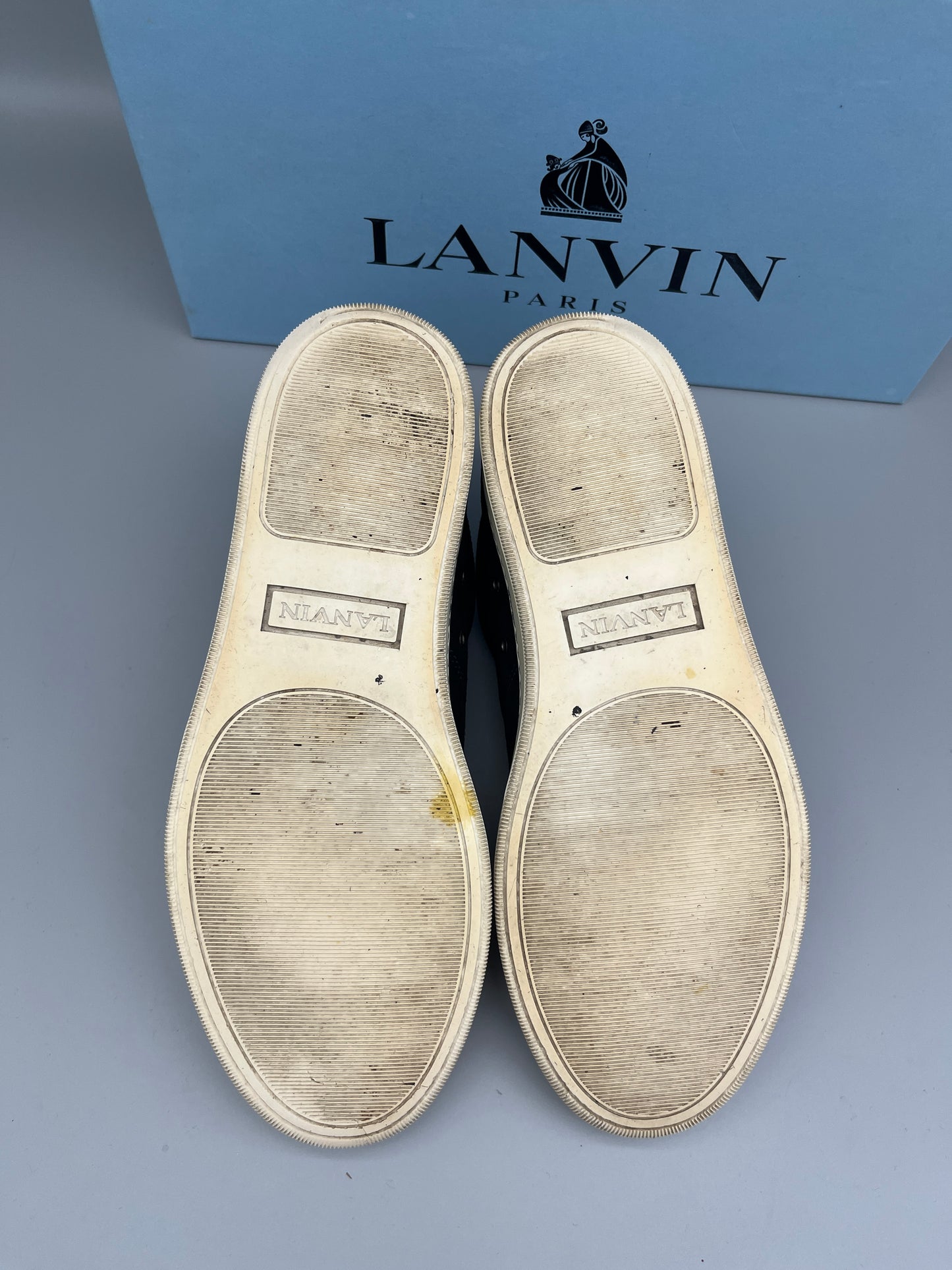 Lanvin Dbb1 Patent Cap Toe Sneaker Navy | 42