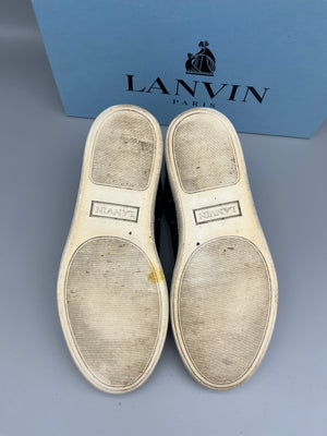 Lanvin Dbb1 Patent Cap Toe Sneaker Navy | 42