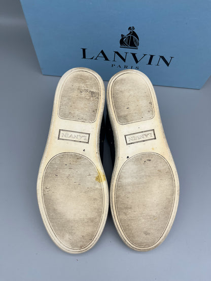 Lanvin Dbb1 Patent Cap Toe Sneaker Navy | 42