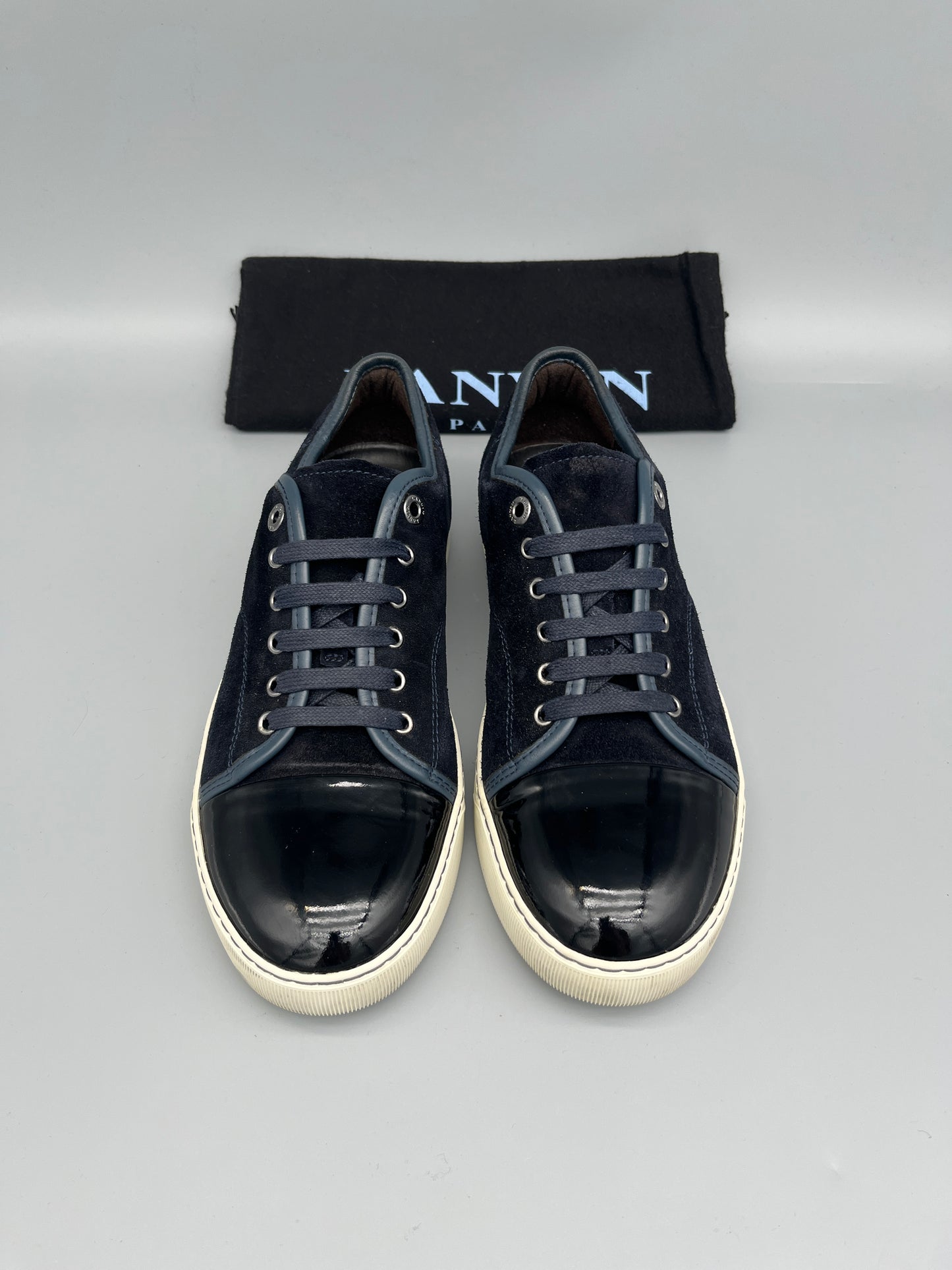 Lanvin Dbb1 Patent Cap Toe Sneaker Navy | 42