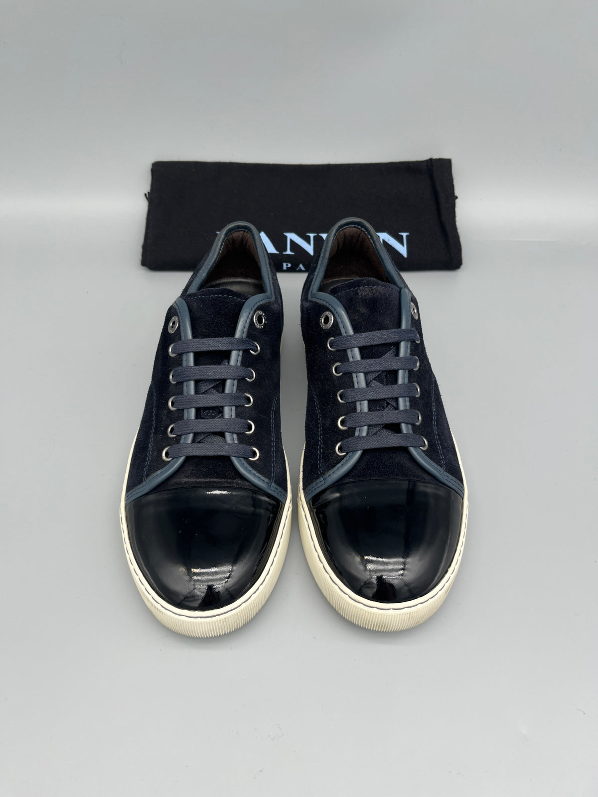 Lanvin Dbb1 Patent Cap Toe Sneaker Navy | 42