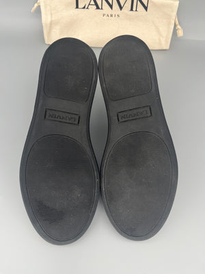 Lanvin Dbb1 Croc Cap Toe Sneaker Black | 42