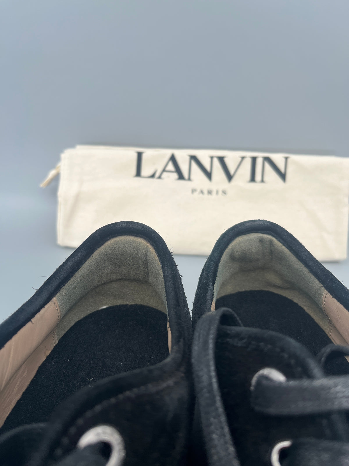 Lanvin Dbb1 Croc Cap Toe Sneaker Black | 42