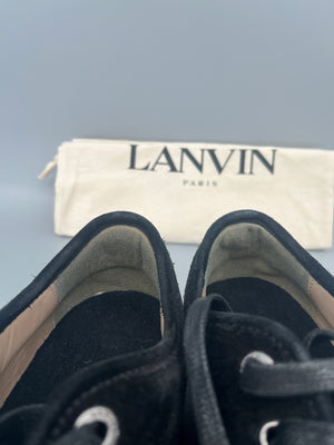 Lanvin Dbb1 Croc Cap Toe Sneaker Black | 42