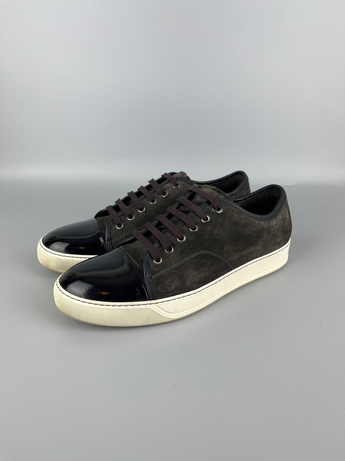Lanvin Dbb1 Patent Cap Toe Sneaker Brown | 45