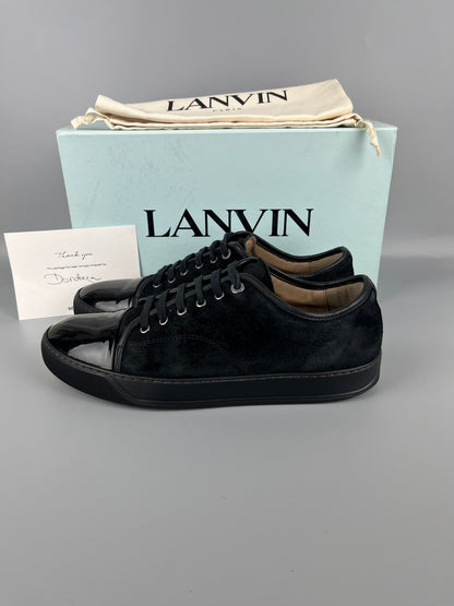 Lanvin Dbb1 Patent Cap Toe Sneaker Black | 45