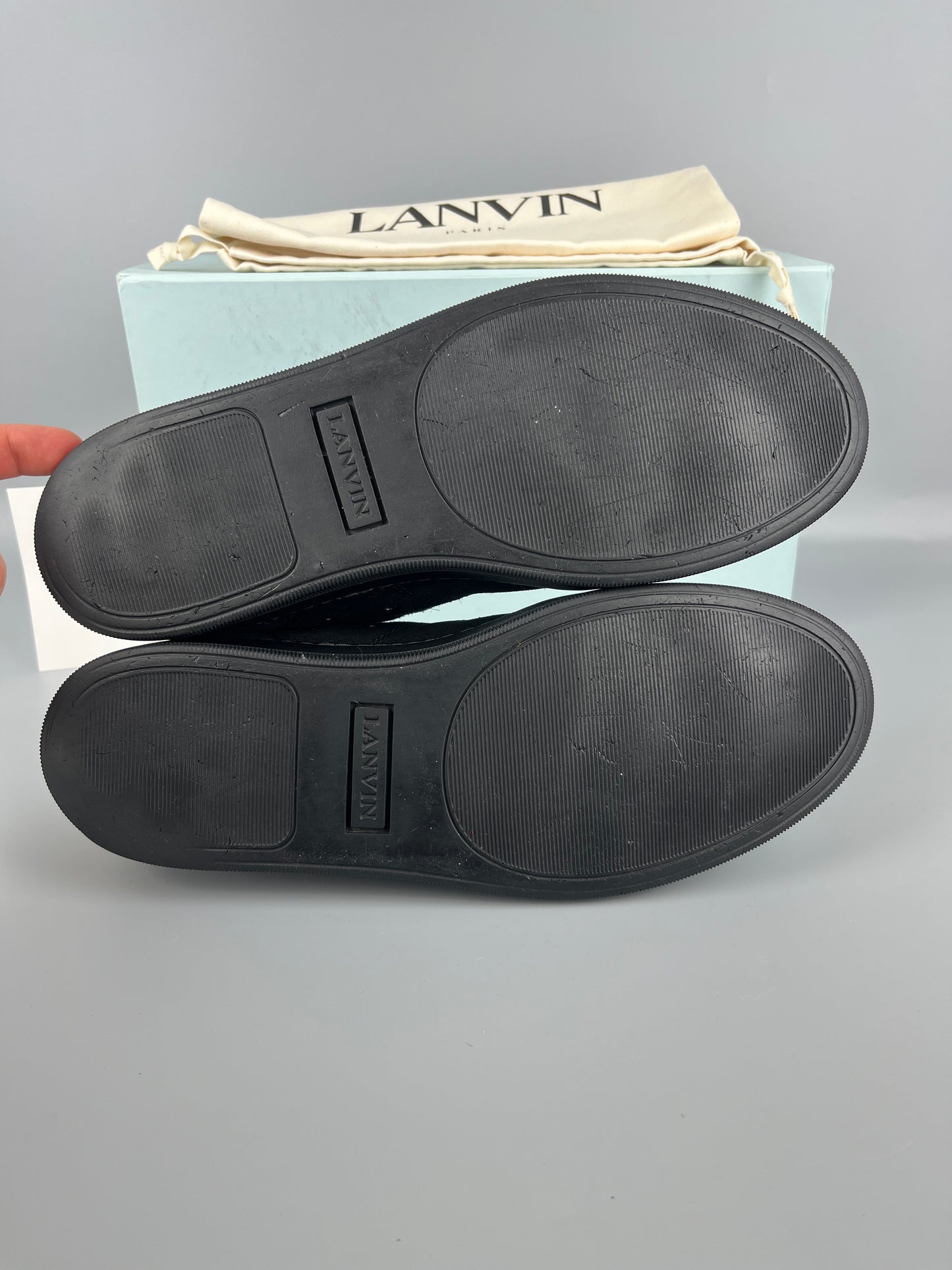 Lanvin Dbb1 Patent Cap Toe Sneaker Black | 45