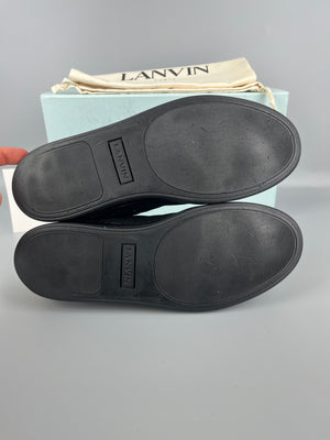 Lanvin Dbb1 Patent Cap Toe Sneaker Black | 45