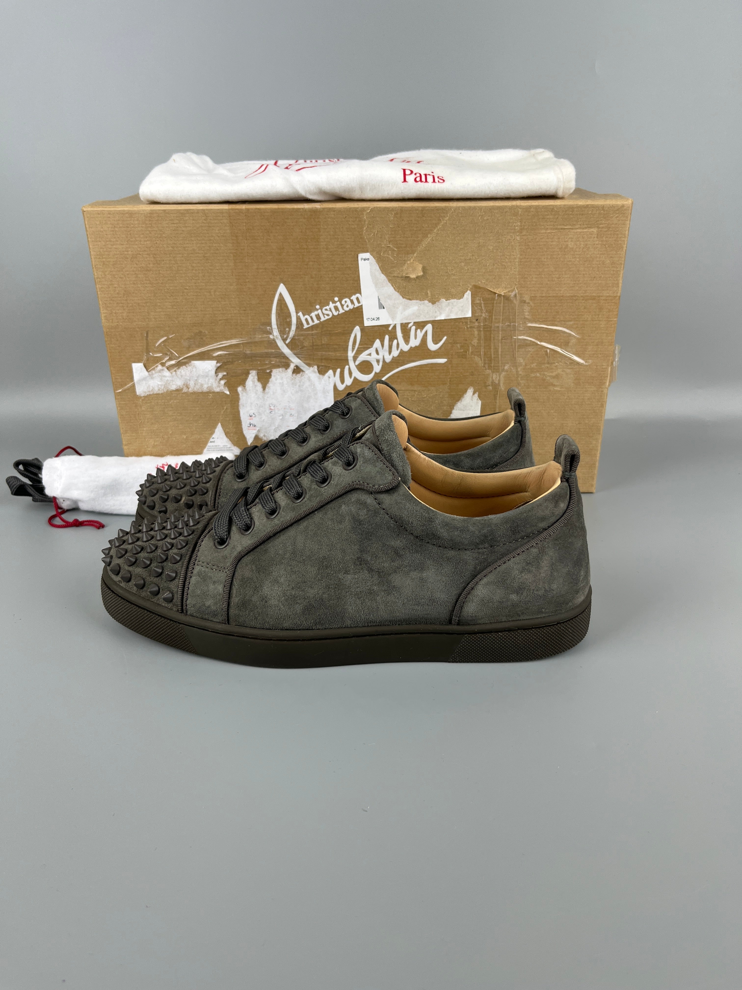 Christian Louboutin Louis Junior Spikes Sneaker Grey | 40