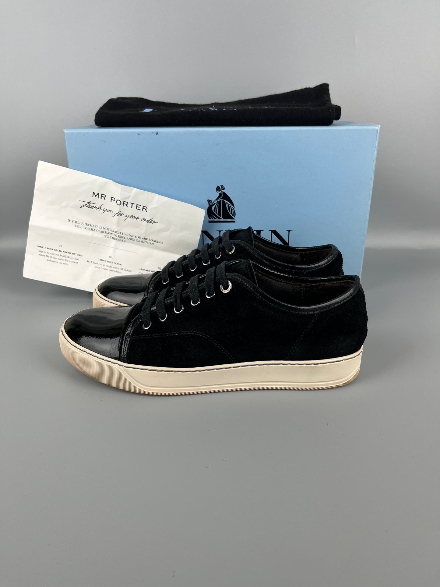 Lanvin Dbb1 Patent Cap Toe Sneaker Black | 41
