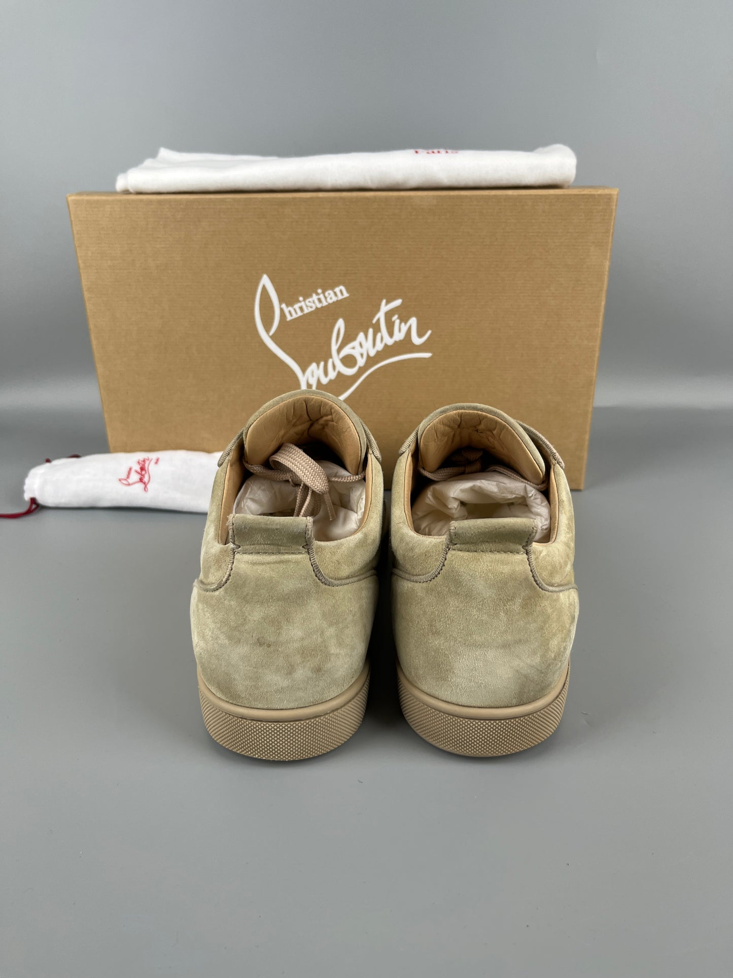 Christian Louboutin Louis Junior Spikes Sneaker Beige | 42.5