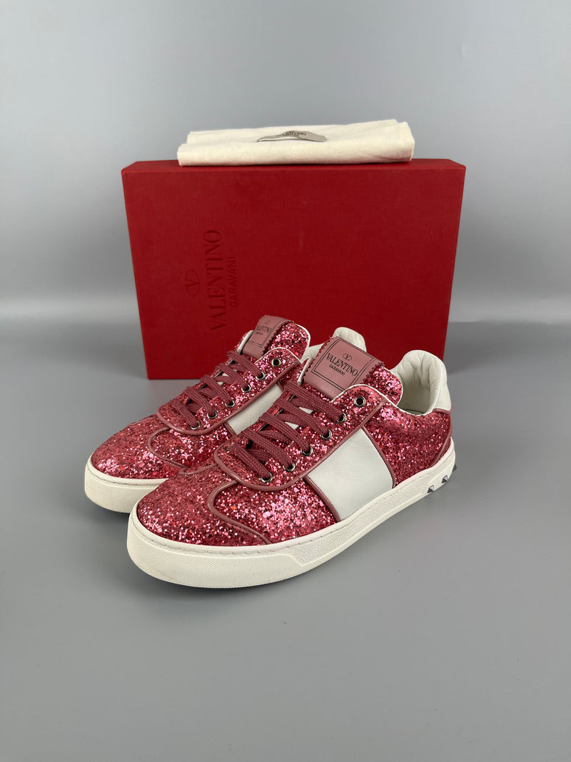 Valentino Flycrew Sneaker Pink Glitter | 35