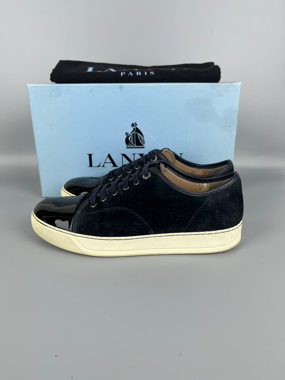 Lanvin Dbb1 Patent Cap Toe Sneaker Navy | 42