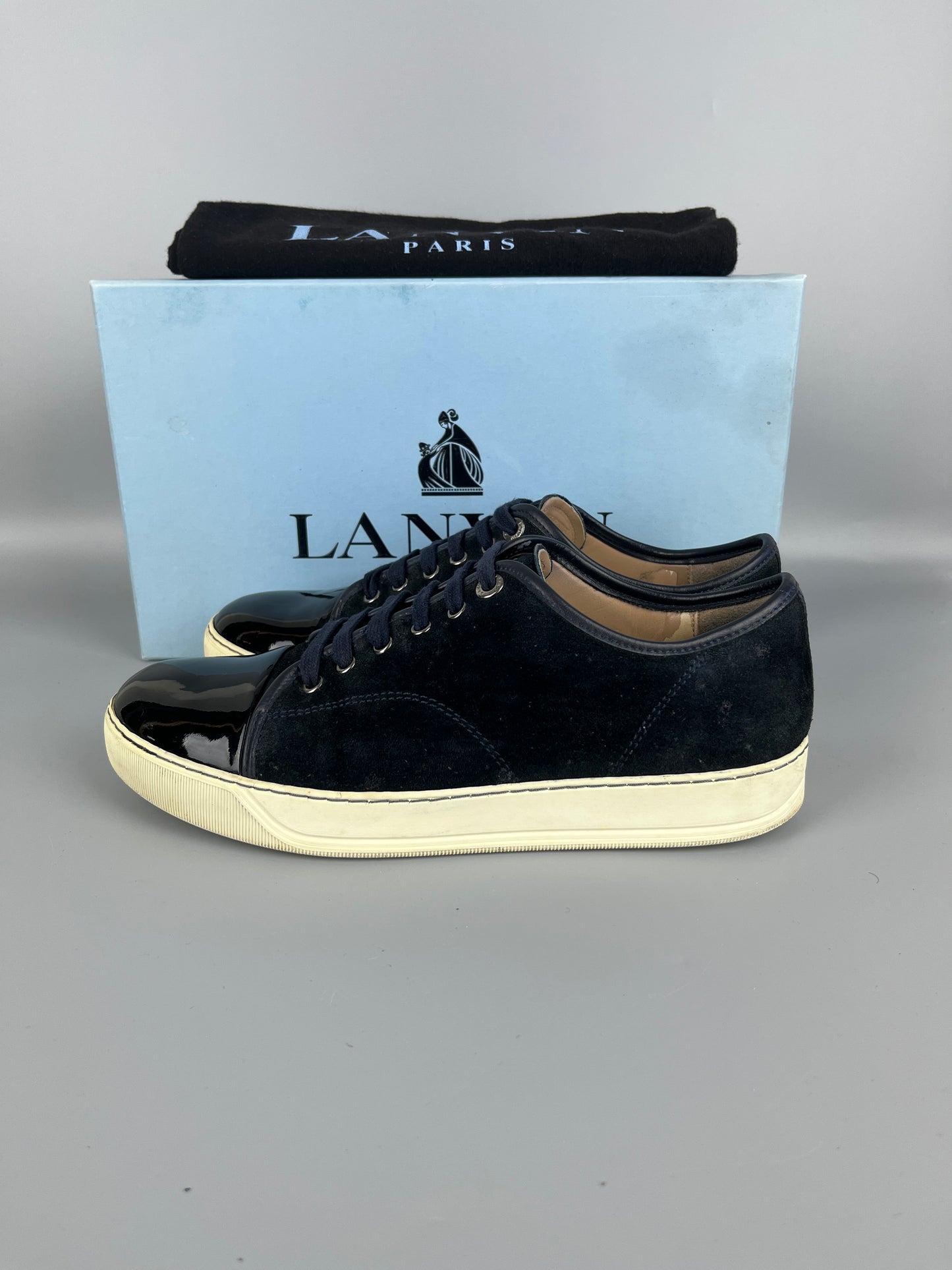Lanvin Dbb1 Patent Cap Toe Sneaker Navy | 42