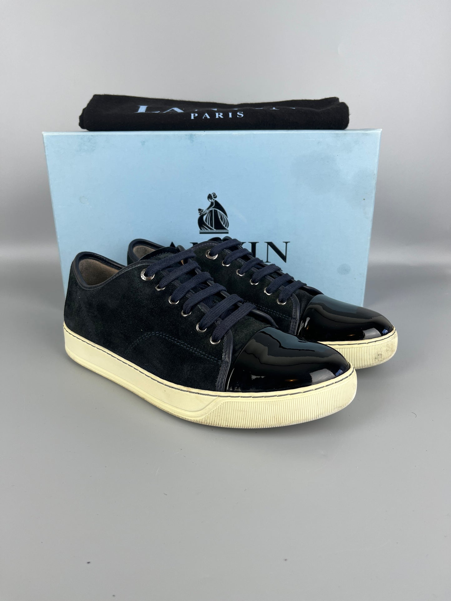 Lanvin Dbb1 Patent Cap Toe Sneaker Navy | 42