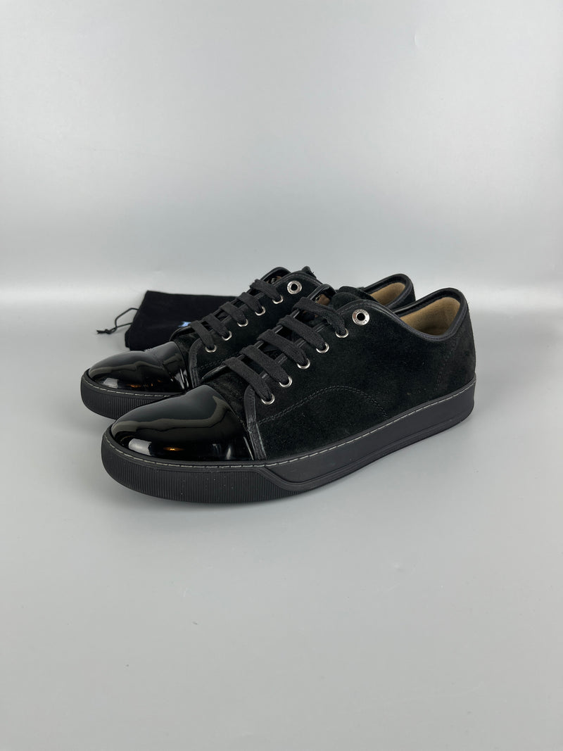Lanvin Dbb1 Patent Cap Toe Sneaker Black | 44