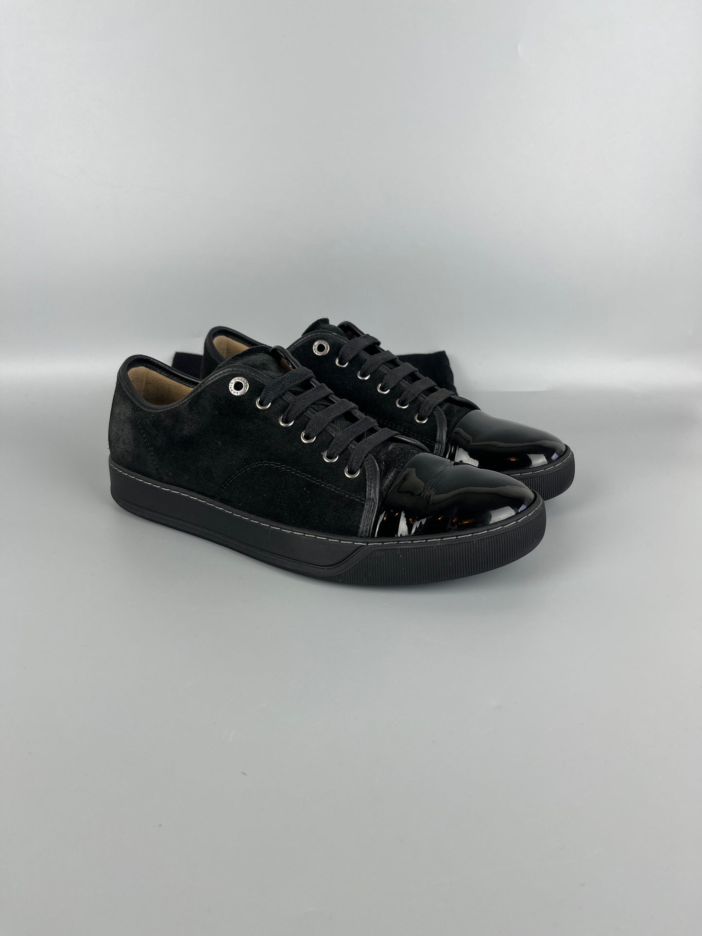 Lanvin Dbb1 Patent Cap Toe Sneaker Black | 44