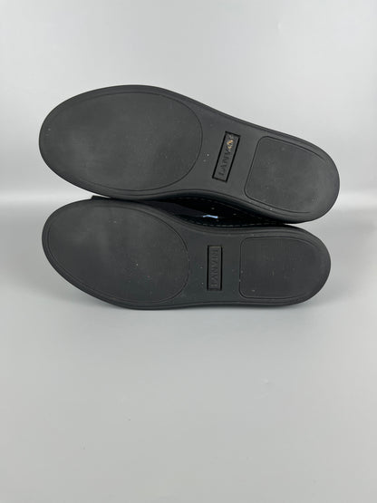 Lanvin Dbb1 Patent Cap Toe Sneaker Black | 44
