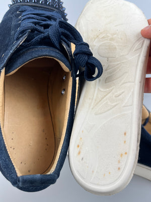 Christian Louboutin Louis Junior Spikes Sneaker Navy | 41.5