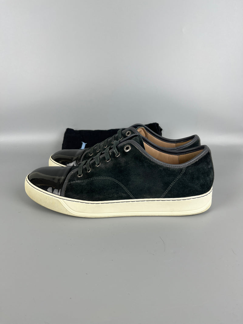 Lanvin Dbb1 Patent Cap Toe Sneaker Elephant Grey | 46