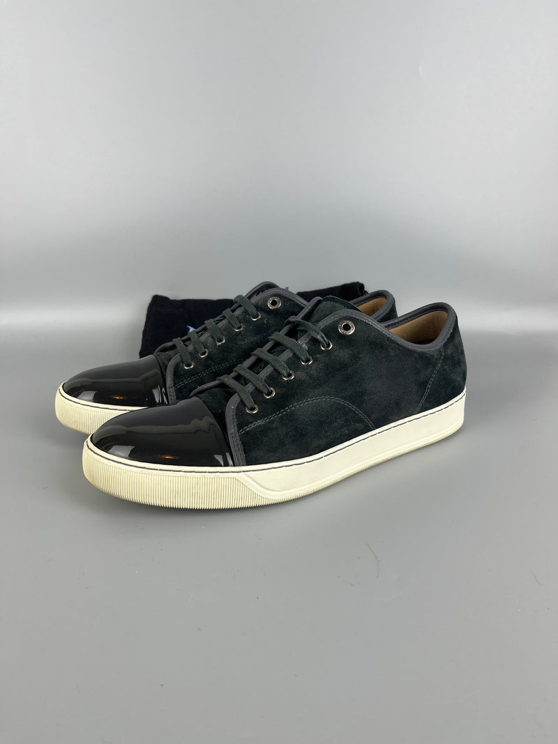 Lanvin Dbb1 Patent Cap Toe Sneaker Elephant Grey | 46