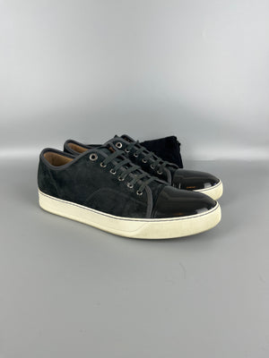 Lanvin Dbb1 Patent Cap Toe Sneaker Elephant Grey | 46