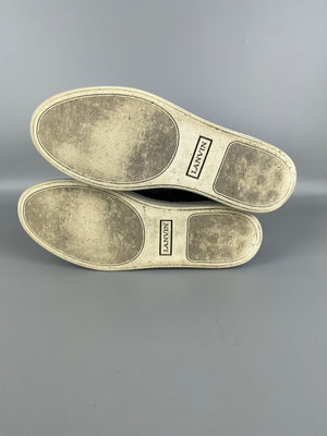 Lanvin Dbb1 Patent Cap Toe Sneaker Elephant Grey | 46