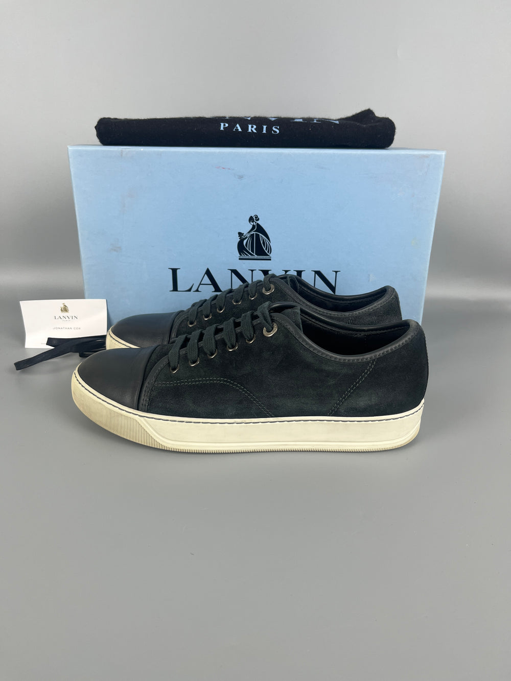 Lanvin Dbb1 Nappa Cap Toe Sneaker Elephant Grey | 41