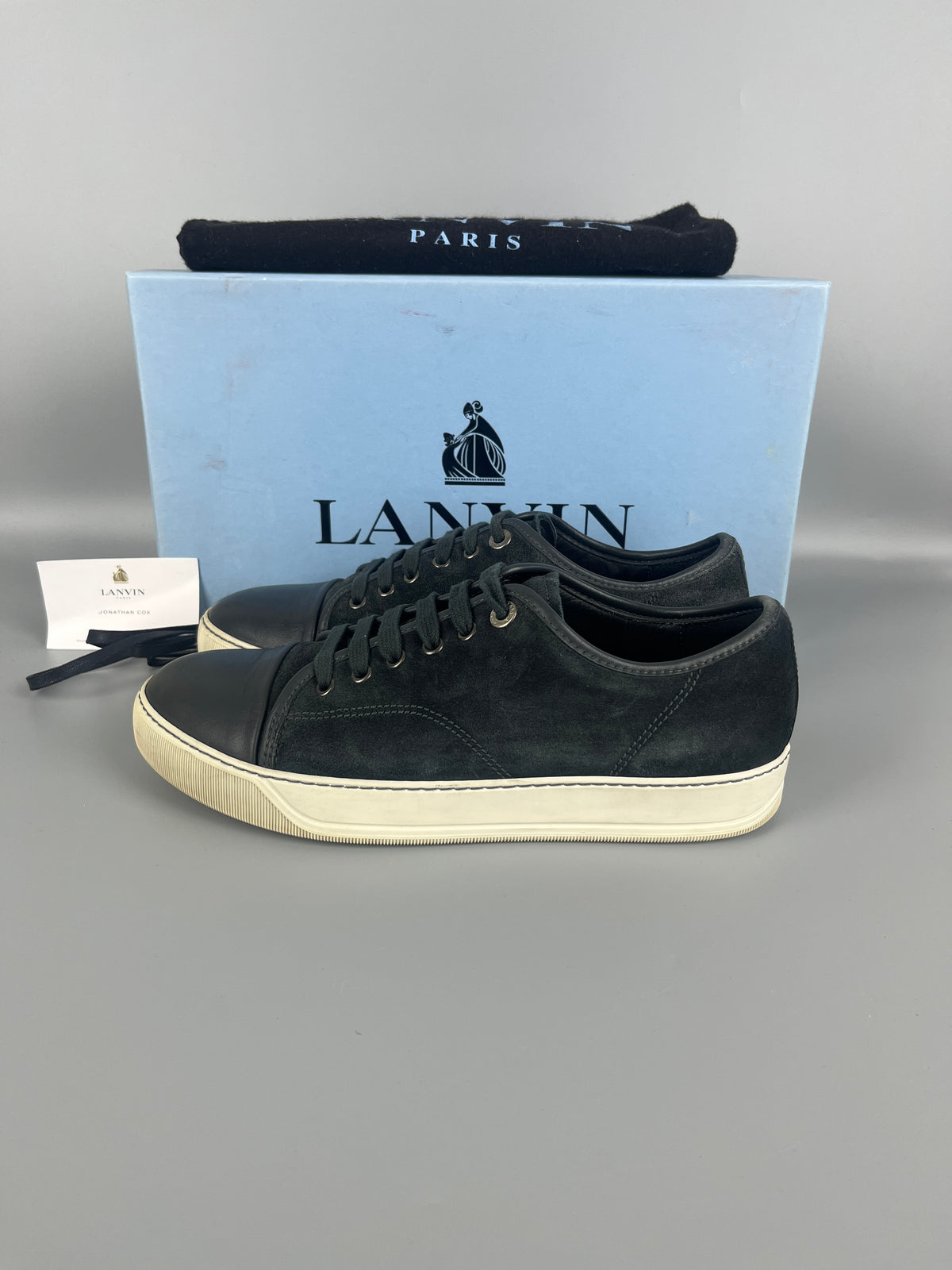 Lanvin Dbb1 Nappa Cap Toe Sneaker Elephant Grey | 41