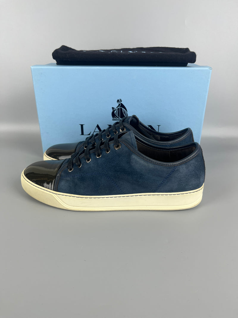 Lanvin Dbb1 Patent Cap Toe Sneaker Navy | 45