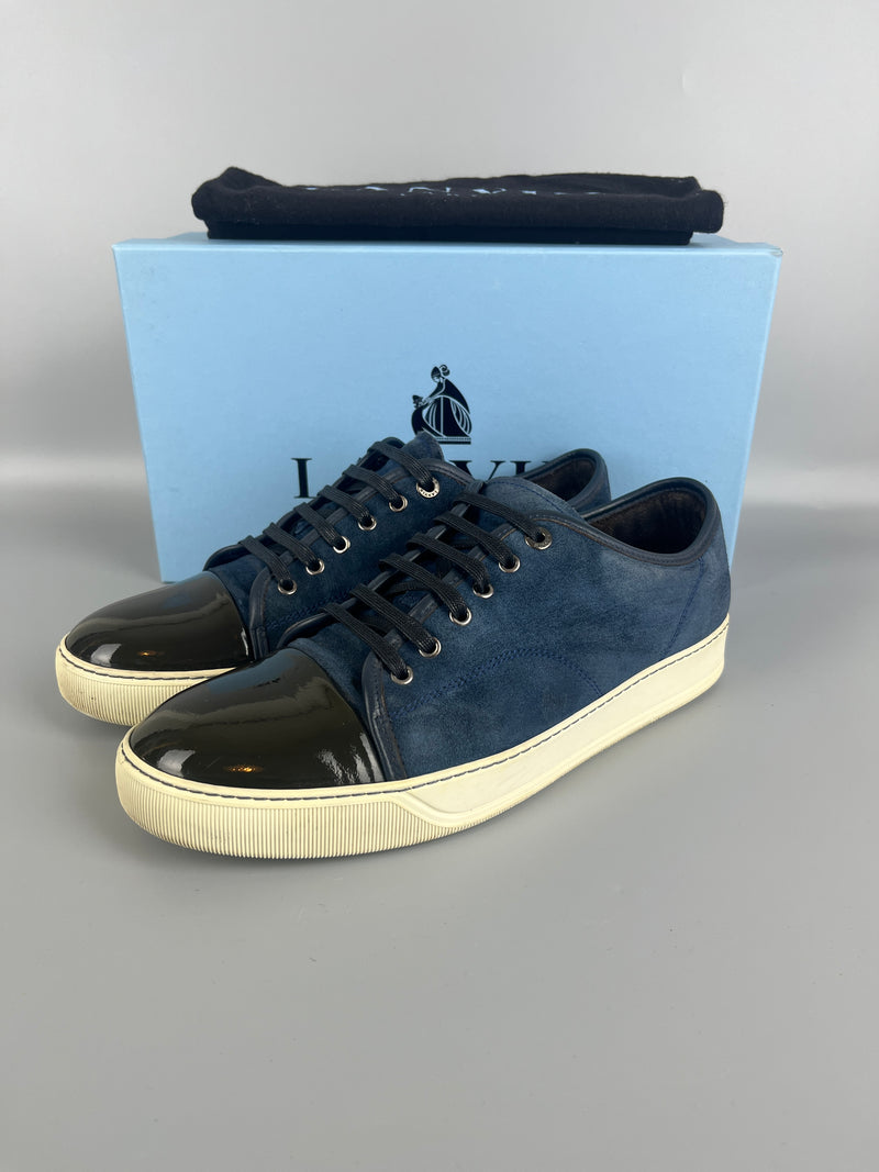 Lanvin Dbb1 Patent Cap Toe Sneaker Navy | 45