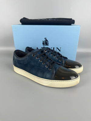 Lanvin Dbb1 Patent Cap Toe Sneaker Navy | 45