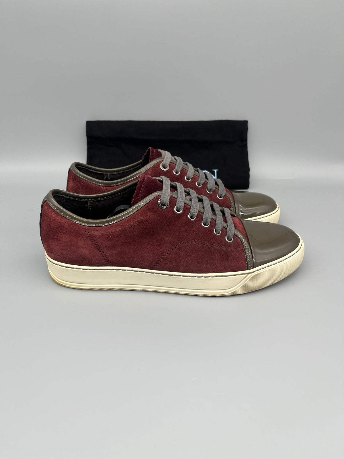 Lanvin Dbb1 Patent Cap Toe Sneaker Burgundy | 40