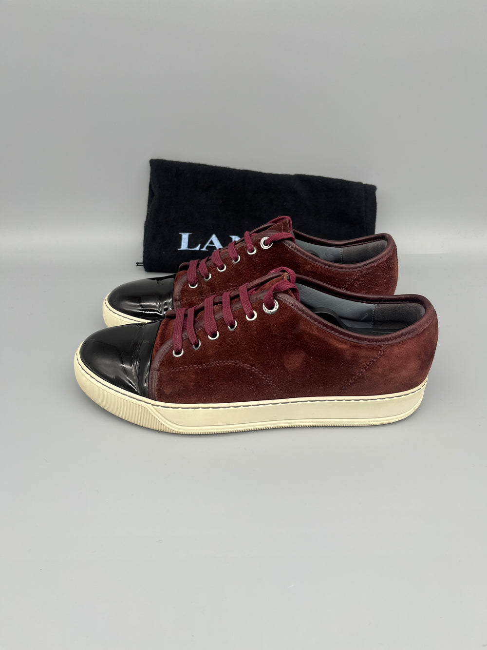 Lanvin Dbb1 Patent Cap Toe Sneaker Burgundy | 40
