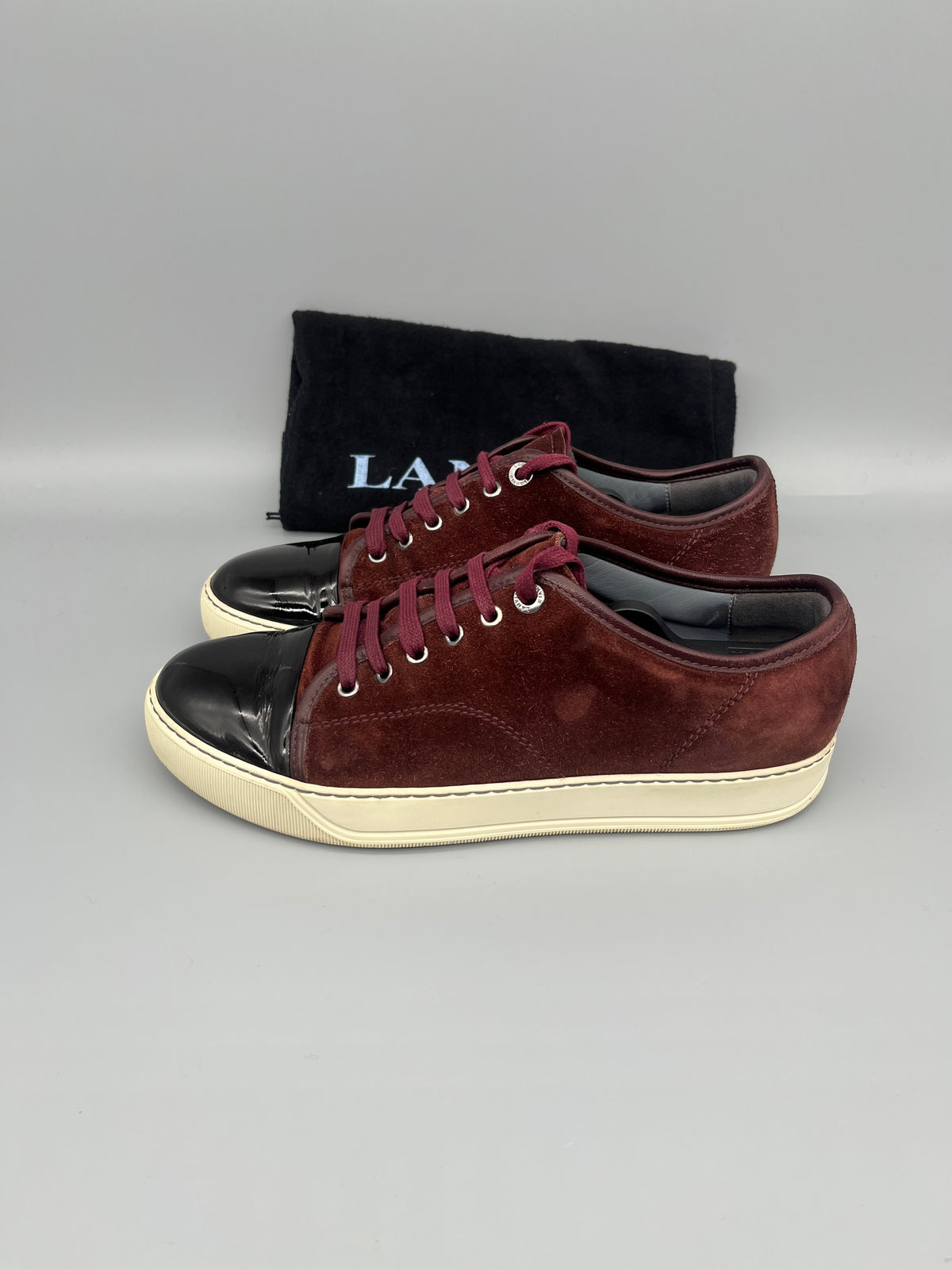 Lanvin Dbb1 Patent Cap Toe Sneaker Burgundy | 40
