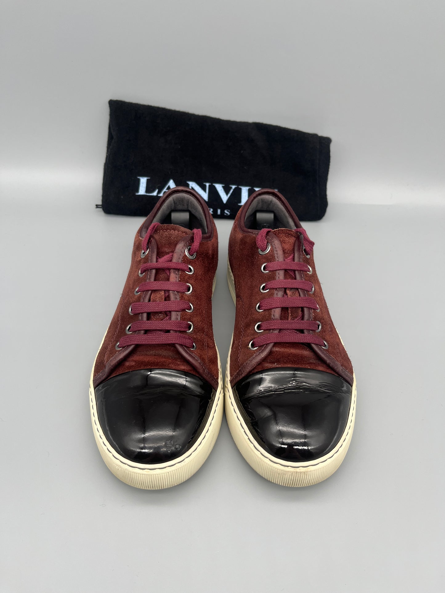 Lanvin Patent Cap Toe Burgundy | 40