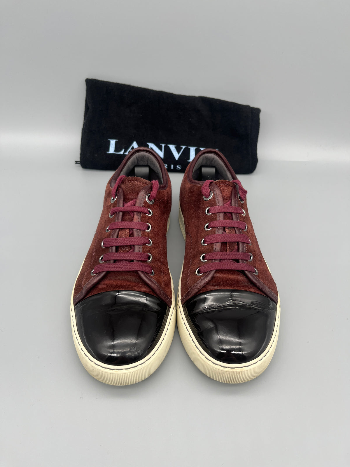 Lanvin Dbb1 Patent Cap Toe Sneaker Burgundy | 40