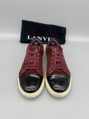 Lanvin Dbb1 Patent Cap Toe Sneaker Burgundy | 40
