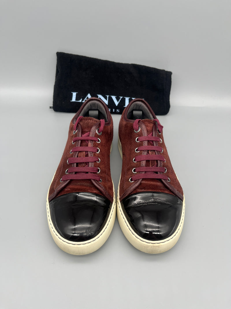 Lanvin Dbb1 Patent Cap Toe Sneaker Burgundy | 40