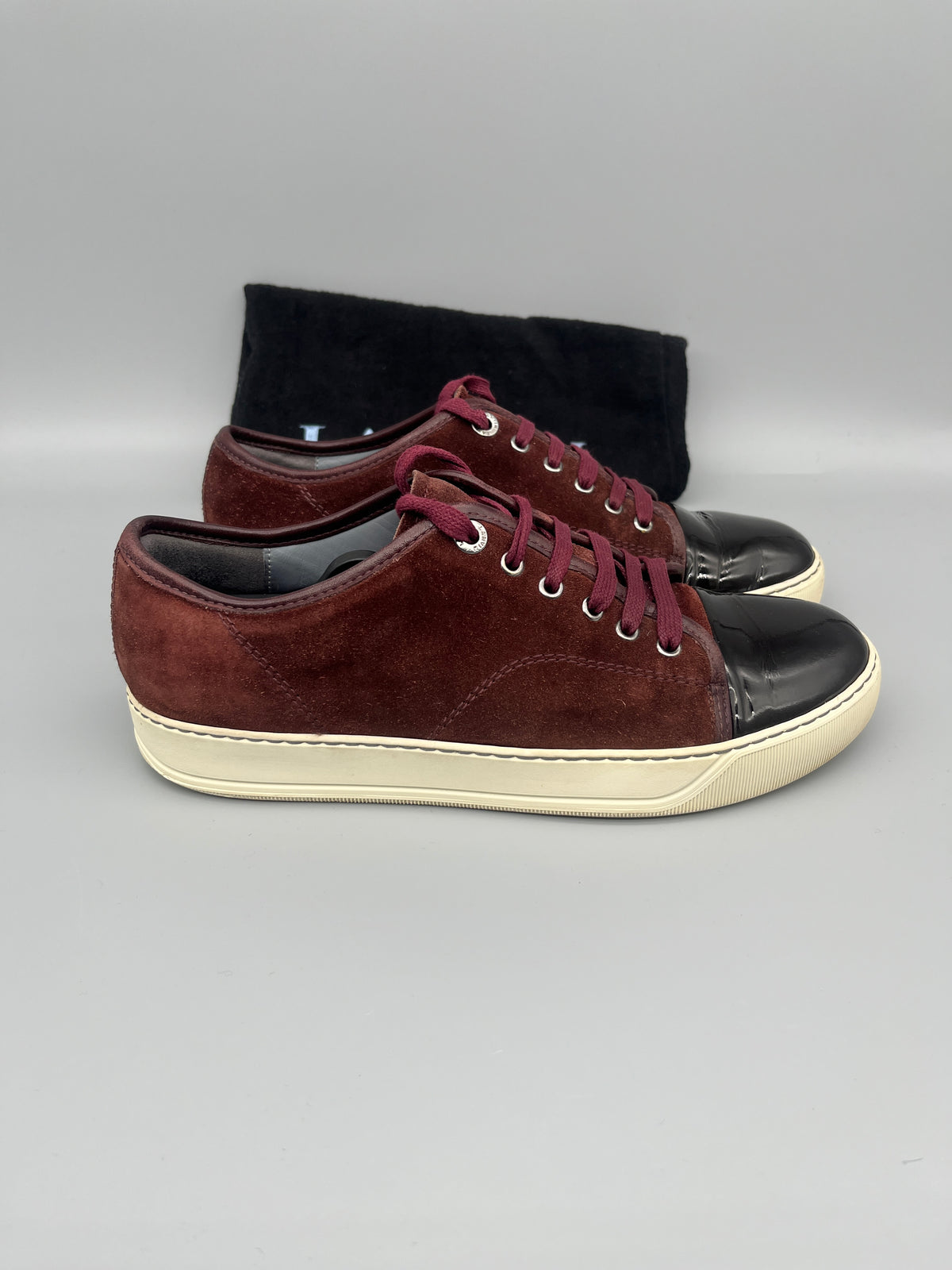 Lanvin Dbb1 Patent Cap Toe Sneaker Burgundy | 40