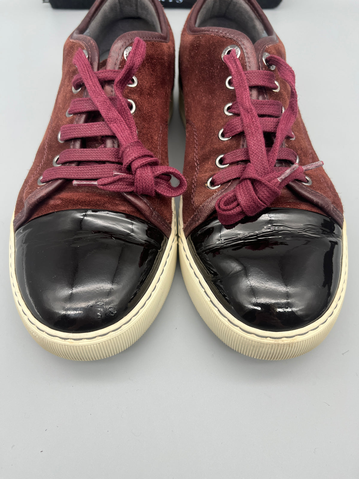 Lanvin Dbb1 Patent Cap Toe Sneaker Burgundy | 40