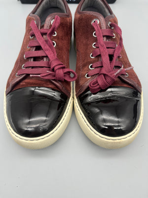 Lanvin Dbb1 Patent Cap Toe Sneaker Burgundy | 40