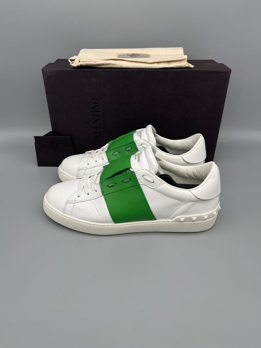 Valentino Open sneakers i grönt läder, storlek 42 – äkta märkesskor 
