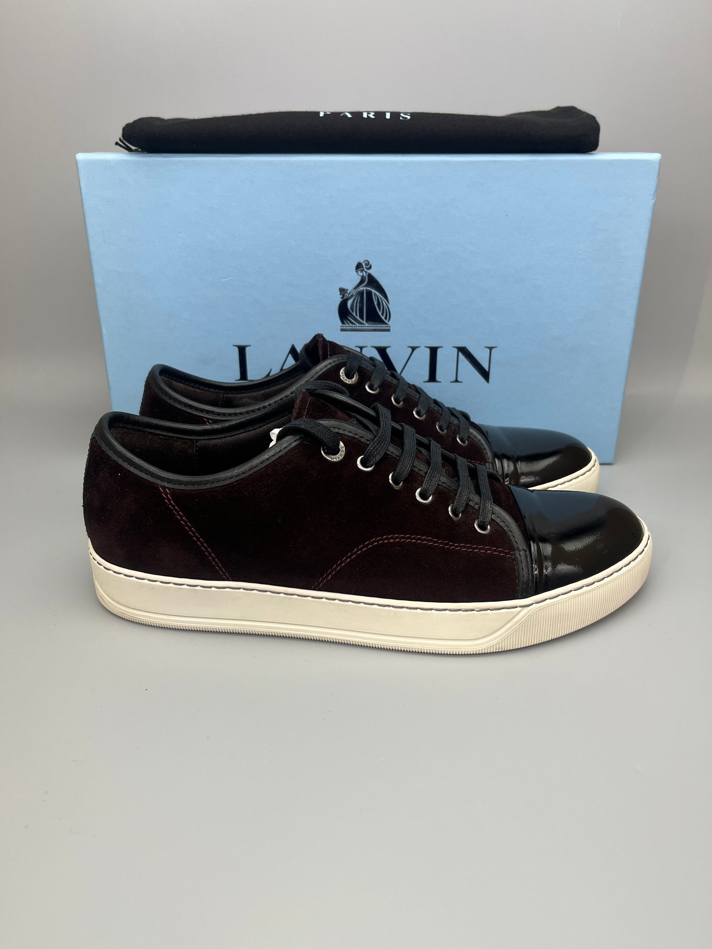 Lanvin Dbb1 Patent Cap Toe Sneaker Burgundy | 41