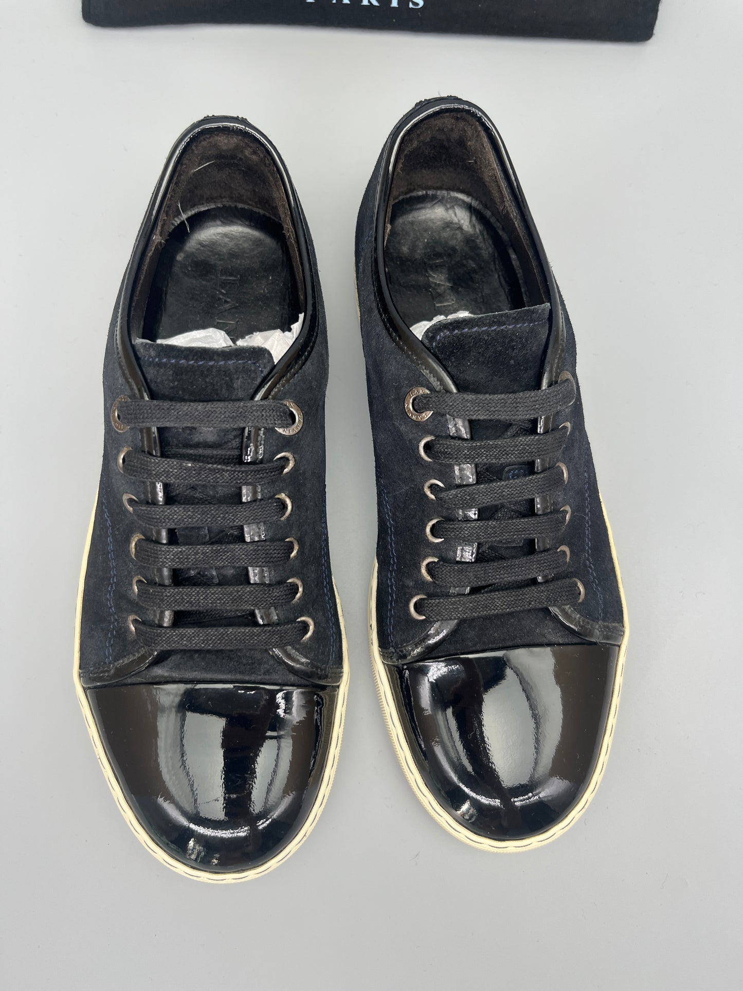 Lanvin Dbb1 Patent Cap Toe Sneaker Navy | 39