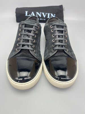 Lanvin Dbb1 Patent Cap Toe Sneaker Black | 44
