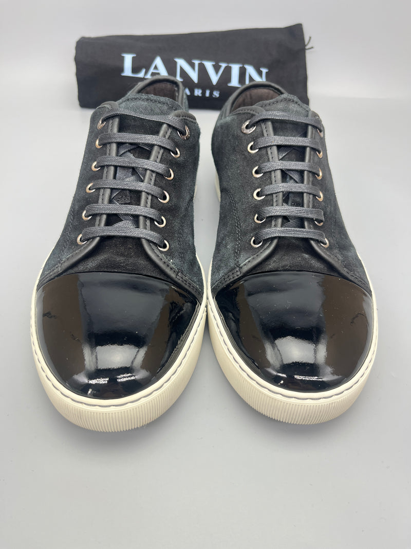 Lanvin Dbb1 Patent Cap Toe Sneaker Black | 44